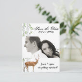 4x5 Save the Date Kaart Deer Doe Woodland Buck Lab (Staand voorkant)