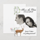 4x5 Save the Date Kaart Deer Doe Woodland Buck Lab (Voorkant / Achterkant)