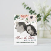 4x5 Save the Date Kaart Geometric Garden Roos (Staand voorkant)