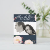 4x5 Save the Date Kaart Witte Bloembloemen op Dar (Staand voorkant)