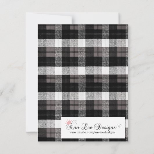 4x5 Save the Date Kaart XMAS Truck Baffalo Plaid B (Achterkant)
