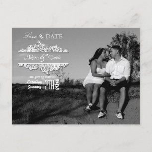 4x5 Typografie Save the Date Fotoaankondiging Briefkaart