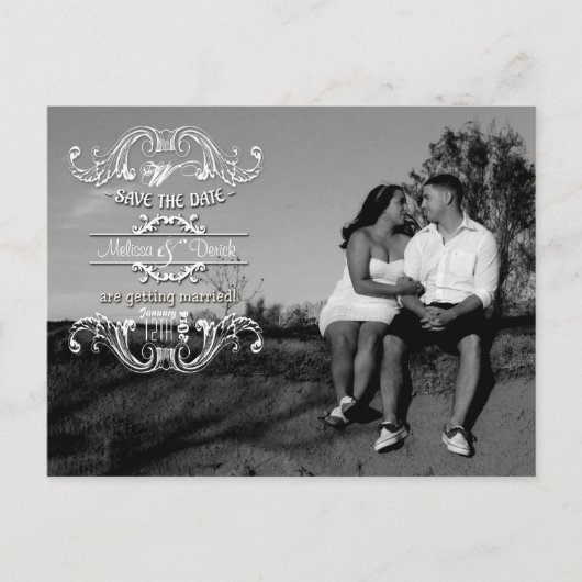 4x5 Typografie Save the Date Fotoaankondiging Briefkaart (Voorkant)