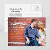 4x5 Typografie Save the Date Fotoaankondiging Briefkaart (Voorkant / Achterkant)