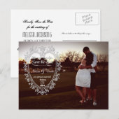 4x5 Typografie Save the Date Fotoaankondiging Briefkaart (Voorkant / Achterkant)