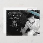 4x5 Typografie Save the Date Fotoaankondiging Briefkaart (Voorkant / Achterkant)