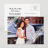 4x5 Typografie Save the Date Fotoaankondiging Briefkaart (Voorkant / Achterkant)