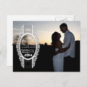 4x5 Typografie Save the Date Fotoaankondiging Briefkaart (Voorkant / Achterkant)