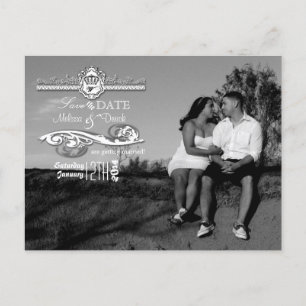 4x5 Typografie Save the Date Fotoaankondiging Briefkaart