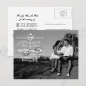 4x5 Typografie Save the Date Fotoaankondiging Briefkaart (Voorkant / Achterkant)