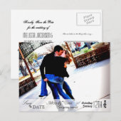 4x5 Typografie Save the Date Fotoaankondiging Briefkaart (Voorkant / Achterkant)