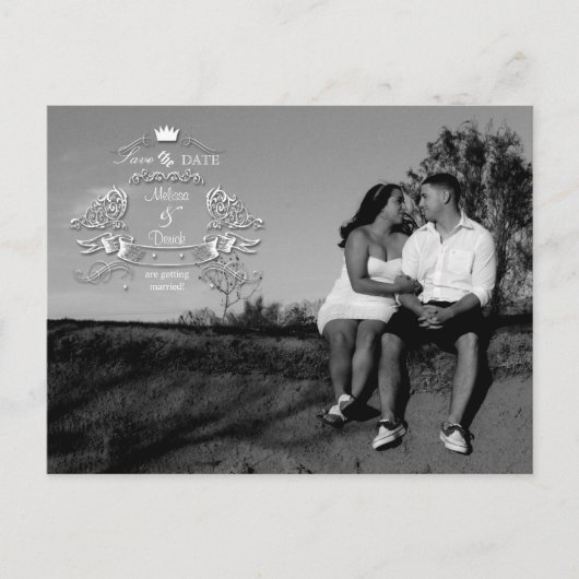 4x5 Typografie Save the Date Fotoaankondiging Briefkaart (Voorkant)