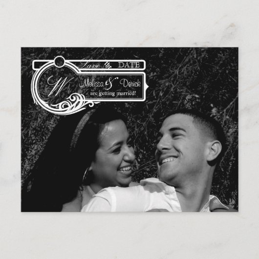 4x5 Typografie Save the Date Fotoaankondiging Briefkaart (Voorkant)