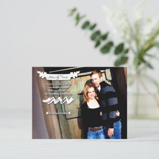 4x5 Typografie Save the Date Fotoaankondiging Briefkaart (Staand voorkant)