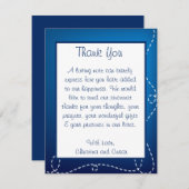 4x5 VLAK Dank u Kaartdocument Vliegtuig die Blauw  Bedankkaart (Voorkant / Achterkant)