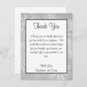 4x5 vlakke kaart met bedankje grijze sneeuwvlokken (Voorkant / Achterkant)