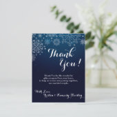 4x5 VLAKTE BEDANKKAART Winter Sneeuwvlokken Sneeuw Kaart (Staand voorkant)