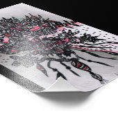 4x6 ACEO. Kunstafdrukken. Rood en zwart Foto Afdruk (Hoek)