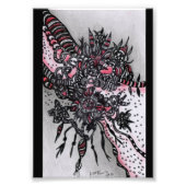 4x6 ACEO. Kunstafdrukken. Rood en zwart Foto Afdruk (Voorkant)