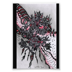 4x6 ACEO. Kunstafdrukken. Rood en zwart Foto Afdruk