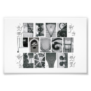 4x6 Alphabet Letter Fotografie Live Laugh Love Foto Afdruk