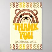 4x6 Bedankt Boho Woodland Beer Verjaardag Poster (Voorkant)