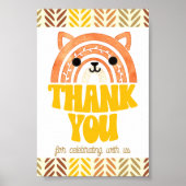 4x6 Bedankt Boho Woodland Fox Verjaardag Poster (Voorkant)