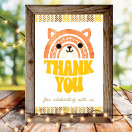 4x6 Bedankt Boho Woodland Fox Verjaardag Poster