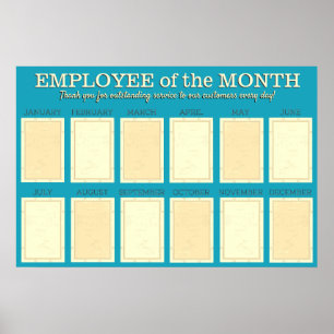 4X6 de werknemer van de fotoraad van de maandverto Poster