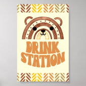 4x6 Drink Station Boho Woodland Beer Verjaardag Poster (Voorkant)