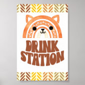 4x6 Drink Station Boho Woodland Fox Verjaardag Poster (Voorkant)