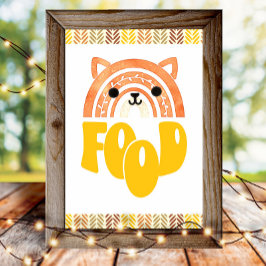4x6 Eetstation Boho Woodland Vos Verjaardag Poster