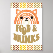 4x6 Eten & Drinken Boho Woodland Fox Verjaardag Poster (Voorkant)