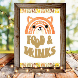 4x6 Eten & Drinken Boho Woodland Vos Verjaardag Poster