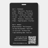 4x6 Event Badge | Toegangskaart conferentie schema (Achterkant)
