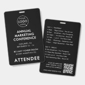 4x6 Event Badge | Toegangskaart conferentie schema (Voor- en achterkant)