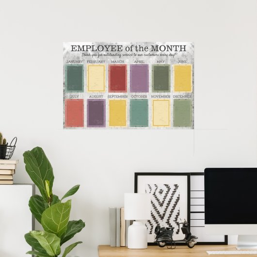 4X6 fotobordsessie-medewerker van maand poster (Thuiskantoor)