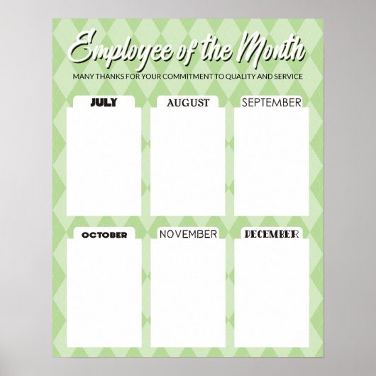 4X6 fotobordwerknemer van het maand poster (Voorkant)