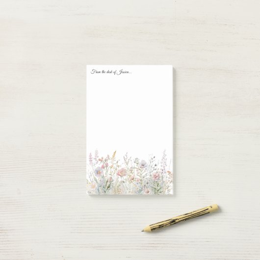 4x6 Gepersonaliseerde Wildflower Van het bureau va Post-it® Notes (Op bureau)
