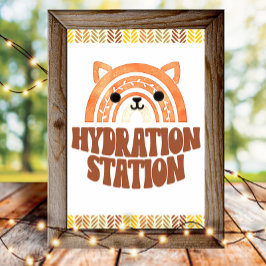4x6 Hydratatie Station Boho Woodland Vos Verjaarda Poster