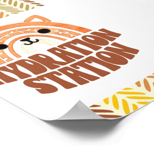 4x6 Hydration Station Boho Woodland Fox Verjaardag Poster (Hoek)