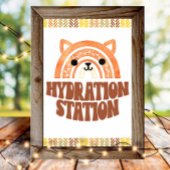 4x6 Hydration Station Boho Woodland Fox Verjaardag Poster