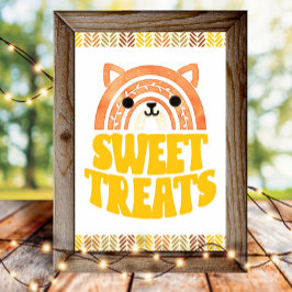 4x6 snoepjes Boho Woodland Fox Verjaardags Dessert Poster