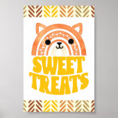 4x6 snoepjes Boho Woodland Fox Verjaardags Dessert Poster (Voorkant)