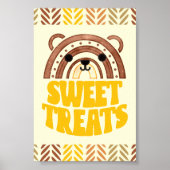 4x6 Sweets Boho Woodland Beer Verjaardags Desserts Poster (Voorkant)