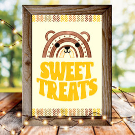 4x6 Sweets Boho Woodland Beer Verjaardags Desserts Poster
