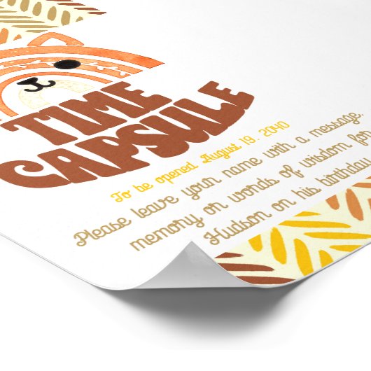 4x6 Tijdcapsule Boho Woodland Fox Verjaardag Poster (Hoek)