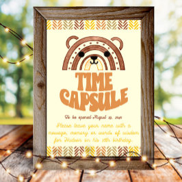 4x6 Tijdscapsule Boho Woodland Beer Verjaardag Poster