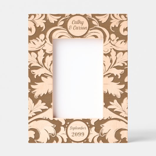 4x6 vetgedrukte botanische bladeren met aangepaste gegraveerde lijstjes (Voorkant)