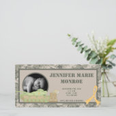 4x8 ARMY ACU Camoflauge Foto Aankondiging Geboorte (Staand voorkant)